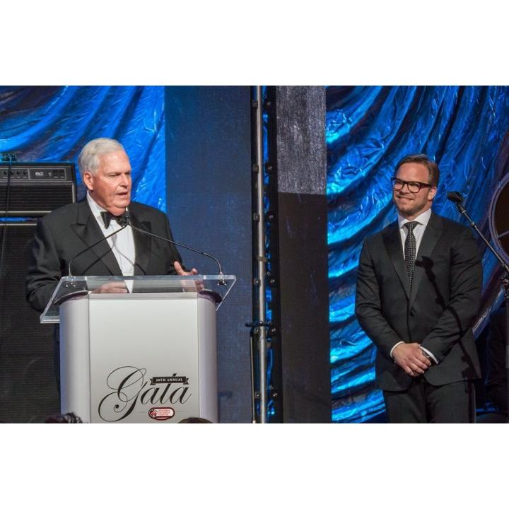 NASCAR team owner Rick Hendrick, left, joined Speedway Motorsports, Inc. President and CEO and Speedway Children's Charities Vice Chairman Marcus Smith at the Speedway Children's Charities Gala on Wednesday at the Ritz-Carlton in Charlotte, North Carolina. 