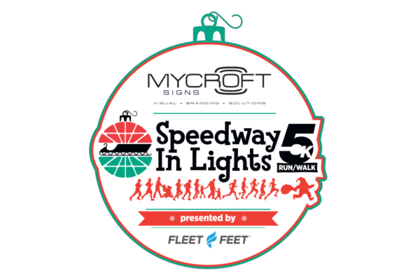 Mycroft Signs Speedway in Lights 5K Logo