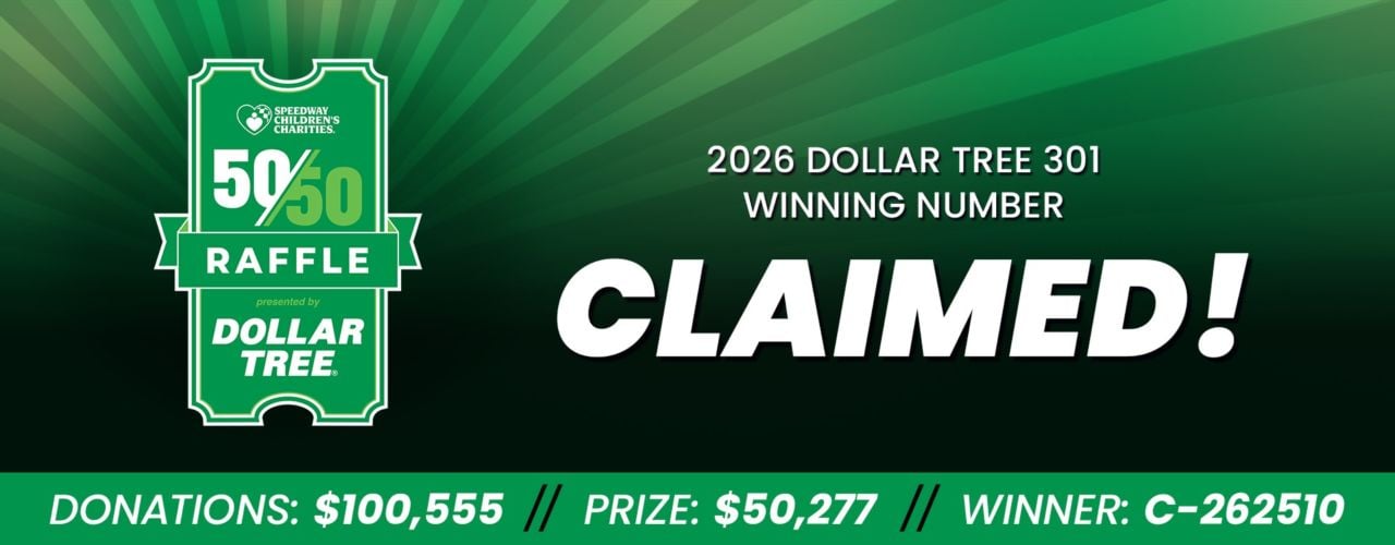New Hampshire Motor Speedway NASCAR Cup Series DOLLAR TREE 301 weekend 50/50 Raffle - CLAIMED! Header Image