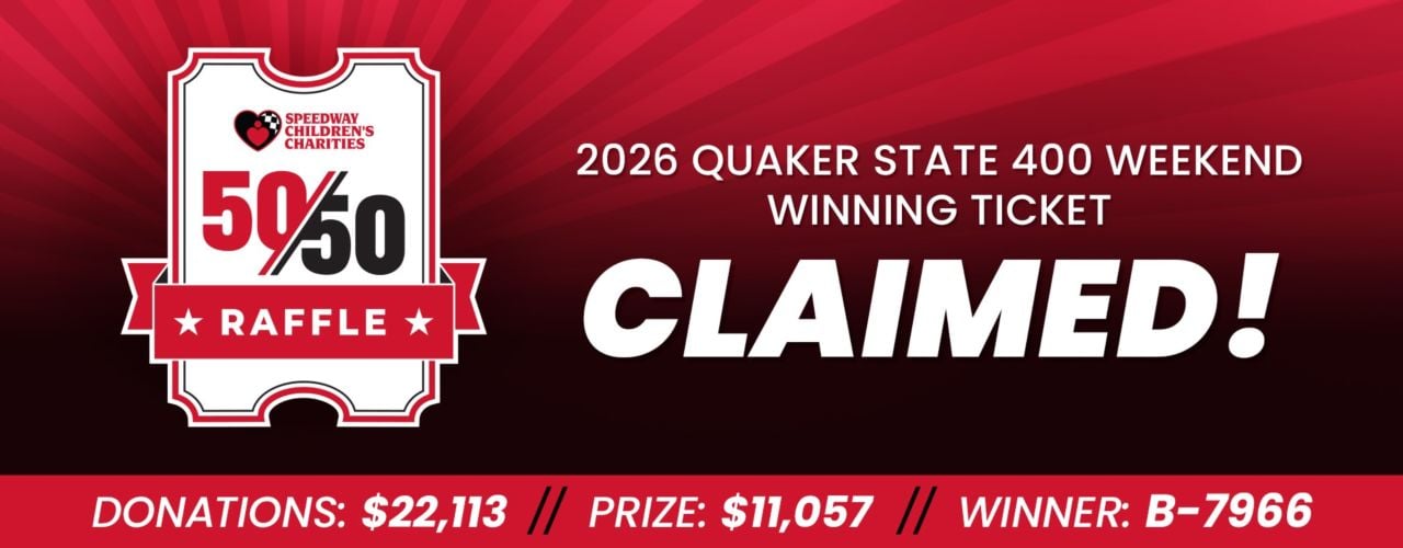 Quaker State 400 50/50 Raffle - Claimed Header Image
